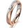 Ring 18 Karat Rot-/Weissgold 4.0 mm sandmatt 1 Brillant G vs 0,065ct