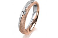 Ring 18 Karat Rot-/Weissgold 4.0 mm kristallmatt 1...