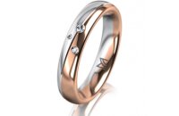 Ring 18 Karat Rot-/Weissgold 4.0 mm poliert 3 Brillanten...