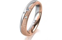 Ring 18 Karat Rot-/Weissgold 4.0 mm kreismatt 3...
