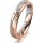 Ring 18 Karat Rot-/Weissgold 4.0 mm sandmatt 3 Brillanten G vs Gesamt 0,030ct