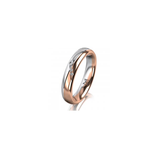 Ring 18 Karat Rot-/Weissgold 4.0 mm poliert 4 Brillanten G vs Gesamt 0,020ct