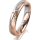 Ring 18 Karat Rot-/Weissgold 4.0 mm sandmatt 5 Brillanten G vs Gesamt 0,035ct