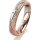 Ring 18 Karat Rot-/Weissgold 4.0 mm kristallmatt 5 Brillanten G vs Gesamt 0,035ct