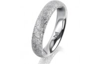 Ring 14 Karat Weissgold 4.0 mm kristallmatt