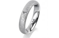Ring 14 Karat Weissgold 4.0 mm kreismatt 1 Brillant G vs...