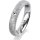 Ring 14 Karat Weissgold 4.0 mm kristallmatt 1 Brillant G vs 0,025ct