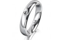 Ring 14 Karat Weissgold 4.0 mm poliert 1 Brillant G vs...