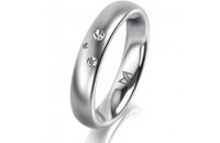 Ring 14 Karat Weissgold 4.0 mm l&auml;ngsmatt 3...