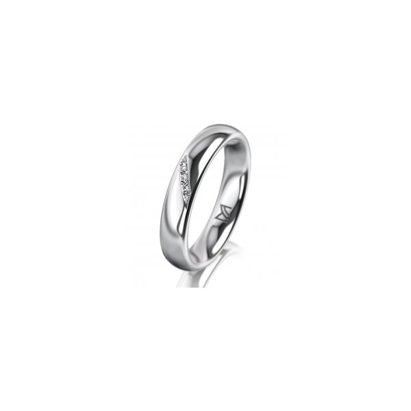 Ring 14 Karat Weissgold 4.0 mm poliert 4 Brillanten G vs Gesamt 0,020ct