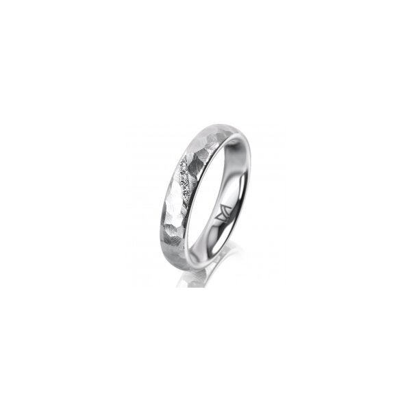 Ring 14 Karat Weissgold 4.0 mm diamantmatt 4 Brillanten G vs Gesamt 0,020ct