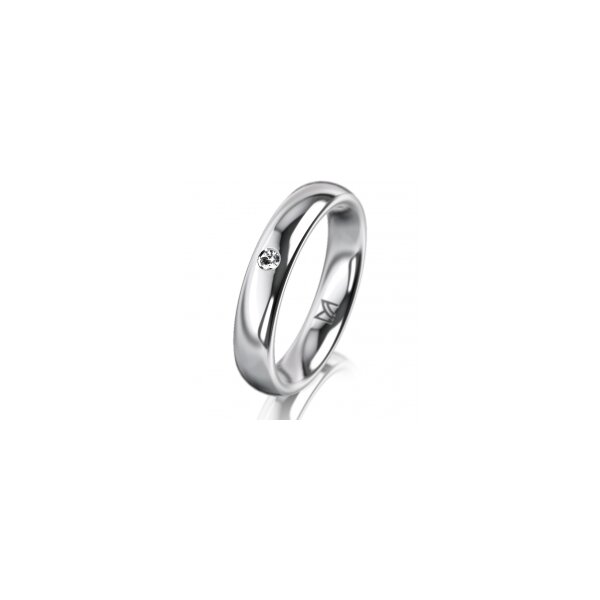 Ring 18 Karat Weissgold 4.0 mm poliert 1 Brillant G vs 0,025ct