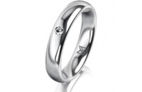 Ring 18 Karat Weissgold 4.0 mm poliert 1 Brillant G vs...