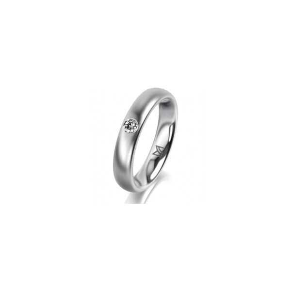 Ring 18 Karat Weissgold 4.0 mm l&auml;ngsmatt 1 Brillant G vs 0,065ct