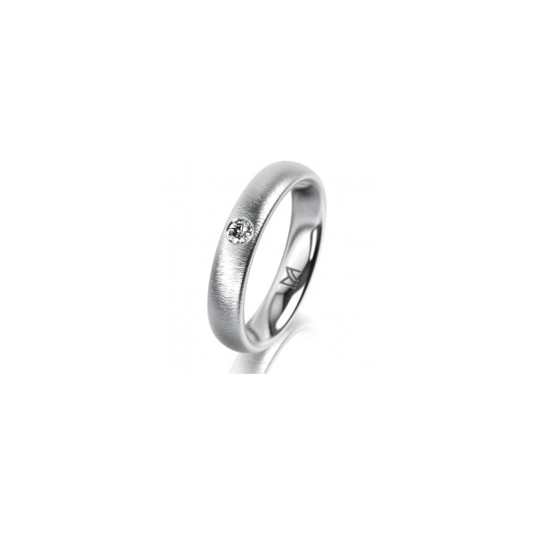 Ring 18 Karat Weissgold 4.0 mm sandmatt 1 Brillant G vs 0,065ct