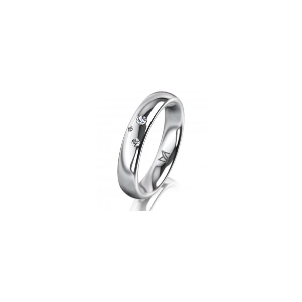 Ring 18 Karat Weissgold 4.0 mm poliert 3 Brillanten G vs Gesamt 0,030ct