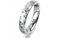 Ring 18 Karat Weissgold 4.0 mm diamantmatt 3 Brillanten G...