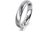 Ring 18 Karat Weissgold 4.0 mm l&auml;ngsmatt 4...