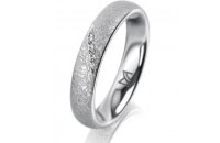Ring 18 Karat Weissgold 4.0 mm kreismatt 4 Brillanten G...