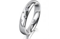 Ring 18 Karat Weissgold 4.0 mm poliert 5 Brillanten G vs...