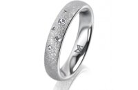 Ring 18 Karat Weissgold 4.0 mm kreismatt 5 Brillanten G...