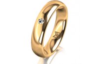 Ring 14 Karat Gelbgold 4.5 mm poliert 1 Brillant G vs...
