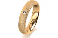 Ring 14 Karat Gelbgold 4.5 mm kreismatt 1 Brillant G vs...