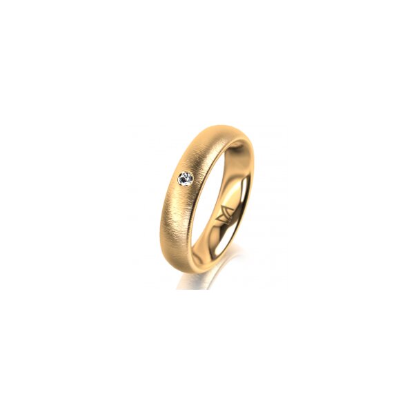 Ring 14 Karat Gelbgold 4.5 mm sandmatt 1 Brillant G vs 0,025ct