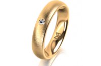 Ring 14 Karat Gelbgold 4.5 mm sandmatt 1 Brillant G vs...