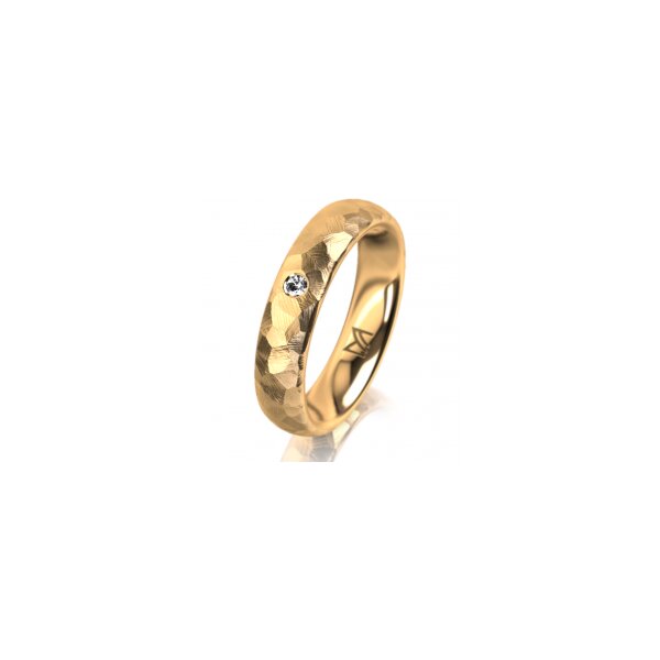 Ring 14 Karat Gelbgold 4.5 mm diamantmatt 1 Brillant G vs 0,025ct
