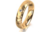 Ring 14 Karat Gelbgold 4.5 mm diamantmatt 1 Brillant G vs...