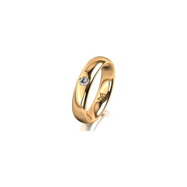 Ring 14 Karat Gelbgold 4.5 mm poliert 1 Brillant G vs 0,065ct