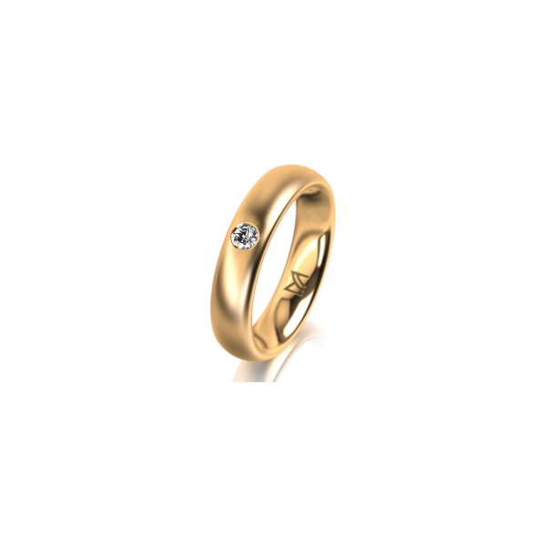 Ring 14 Karat Gelbgold 4.5 mm l&auml;ngsmatt 1 Brillant G vs 0,065ct