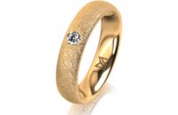 Ring 14 Karat Gelbgold 4.5 mm kreismatt 1 Brillant G vs...