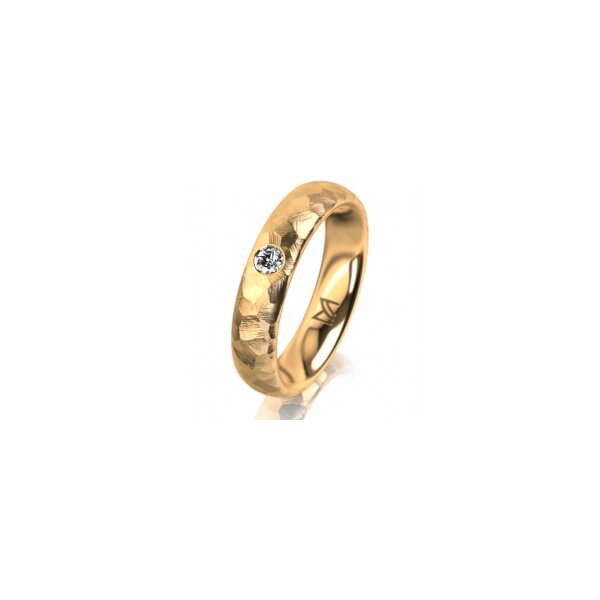 Ring 14 Karat Gelbgold 4.5 mm diamantmatt 1 Brillant G vs 0,065ct