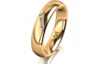 Ring 14 Karat Gelbgold 4.5 mm poliert 4 Brillanten G vs...