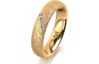 Ring 14 Karat Gelbgold 4.5 mm kreismatt 4 Brillanten G vs...