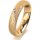 Ring 14 Karat Gelbgold 4.5 mm kreismatt 4 Brillanten G vs Gesamt 0,025ct