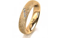 Ring 14 Karat Gelbgold 4.5 mm kristallmatt 4 Brillanten G...
