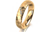 Ring 14 Karat Gelbgold 4.5 mm diamantmatt 4 Brillanten G...
