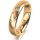 Ring 14 Karat Gelbgold 4.5 mm l&auml;ngsmatt 5 Brillanten G vs Gesamt 0,045ct