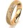 Ring 14 Karat Gelbgold 4.5 mm kristallmatt 5 Brillanten G vs Gesamt 0,045ct