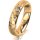 Ring 14 Karat Gelbgold 4.5 mm diamantmatt 5 Brillanten G vs Gesamt 0,045ct