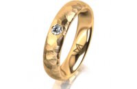 Ring 18 Karat Gelbgold 4.5 mm diamantmatt 1 Brillant G vs...