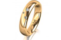 Ring 18 Karat Gelbgold 4.5 mm poliert 3 Brillanten G vs...