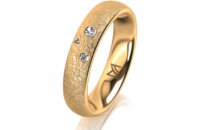 Ring 18 Karat Gelbgold 4.5 mm kreismatt 3 Brillanten G vs...