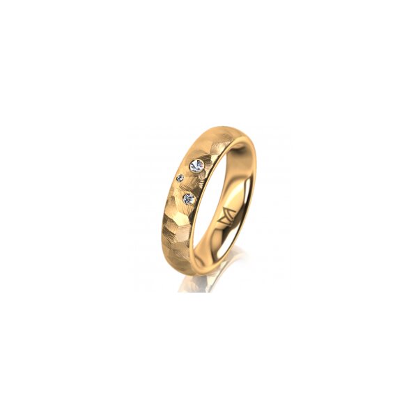 Ring 18 Karat Gelbgold 4.5 mm diamantmatt 3 Brillanten G vs Gesamt 0,035ct