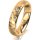 Ring 18 Karat Gelbgold 4.5 mm diamantmatt 3 Brillanten G vs Gesamt 0,035ct