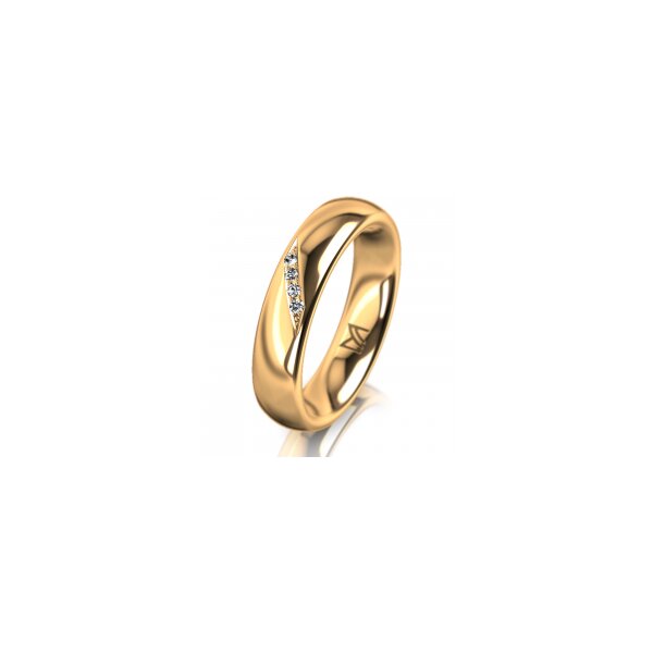 Ring 18 Karat Gelbgold 4.5 mm poliert 4 Brillanten G vs Gesamt 0,025ct