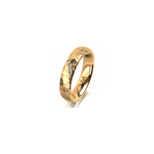 Ring 18 Karat Gelbgold 4.5 mm diamantmatt 4 Brillanten G vs Gesamt 0,025ct
